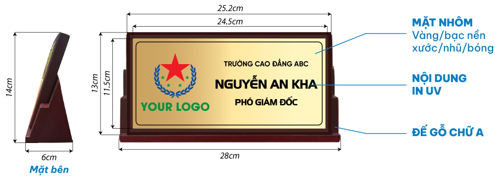 biển tên chức danh mặt nhôm