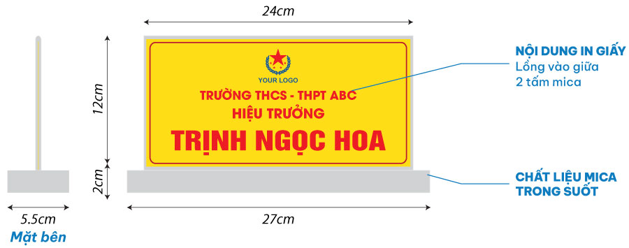 thiết kế, in ấn biển chức vụ văn phòng bằng mica giá rẻ