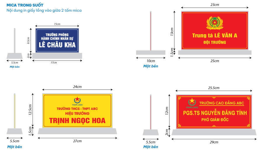 thiết kế bảng chức danh mica