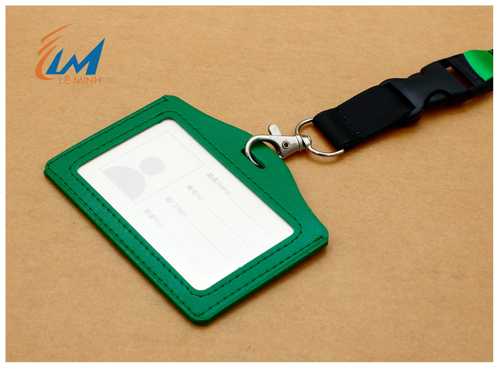 bao thẻ id nhân viên chất liệu da simili in theo yêu cầu