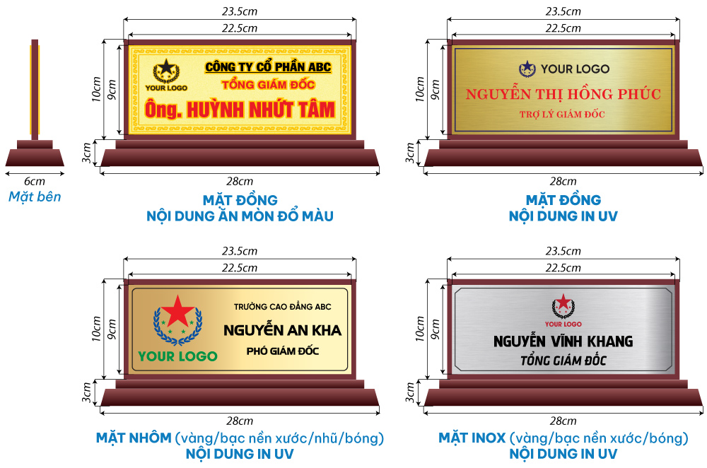 thiết kế bảng chức danh gỗ nhị cấp
