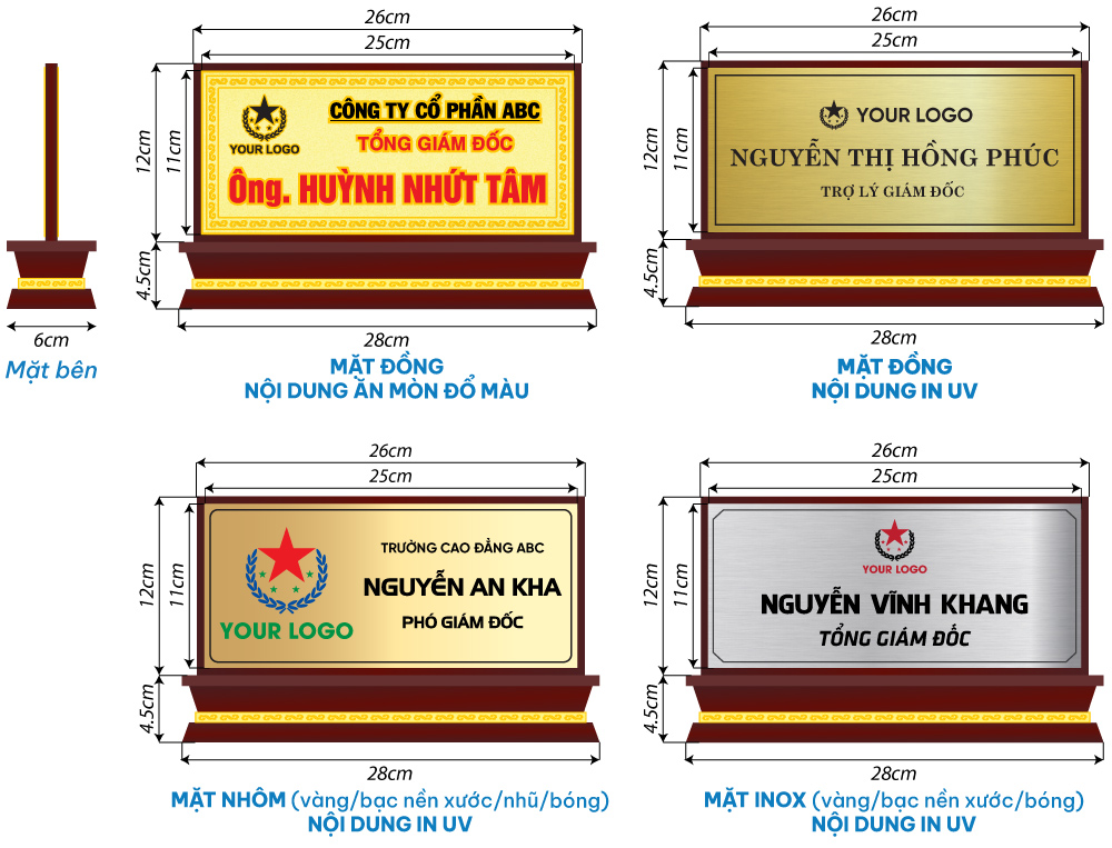 thiết kế bảng chức danh tam cấp