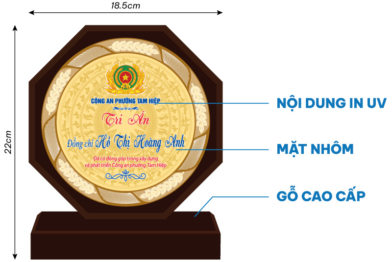 sản xuất biểu trưng gỗ bát giác