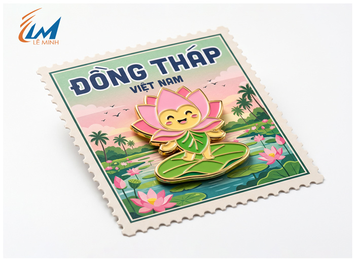 huy hiệu kim loại chibi tỉnh Đồng Tháp