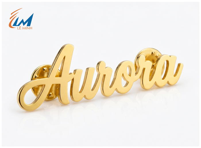 Huy hiệu cắt chữ mạ vàng