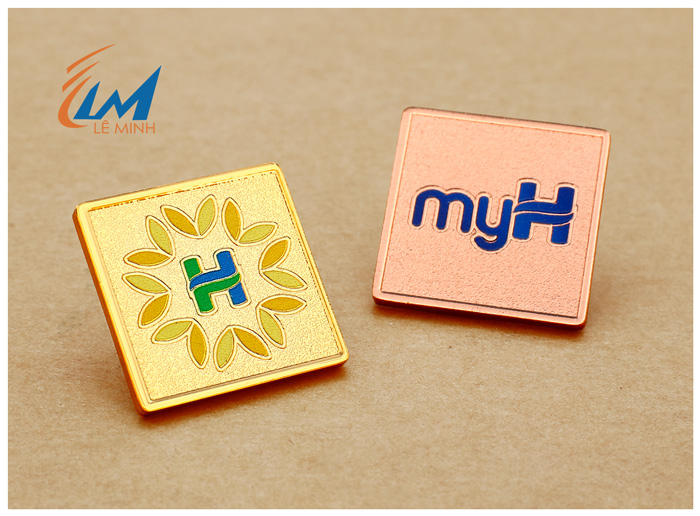 huy hiệu đồng CNLM mạ rose gold