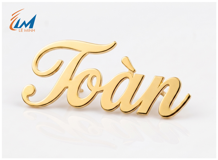 Huy hiệu cắt chữ mạ vàng