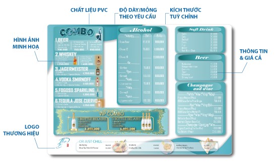 menu bằng nhựa