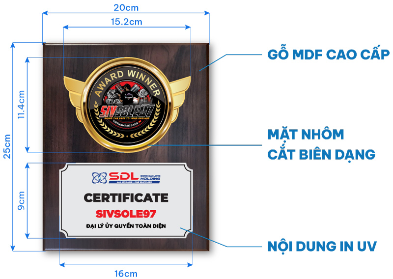 sản xuất bảng vinh danh theo yêu cầu