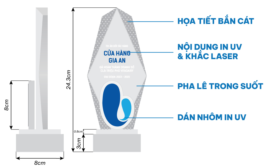 làm cúp pha lê tặng đối tác