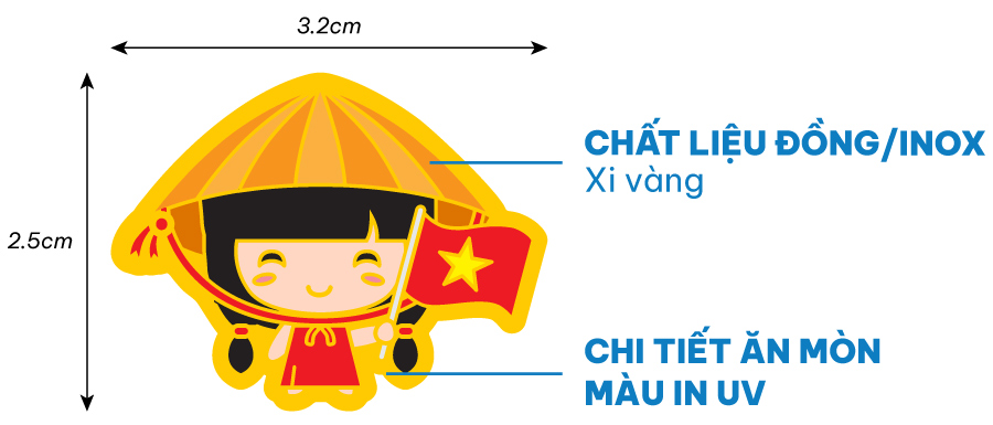 ghim cài balo, huy hiệu đeo áo cute