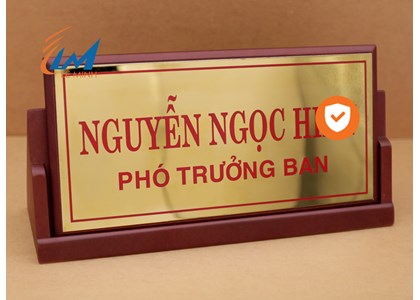 Biển tên chức danh gỗ inox