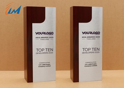 Cúp gỗ kim loại vinh danh doanh nghiệp