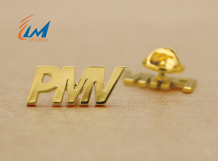 Huy hiệu cắt chữ mạ vàng/bạc