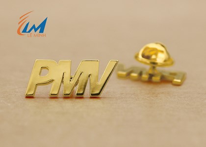 Huy hiệu cắt chữ mạ vàng/bạc