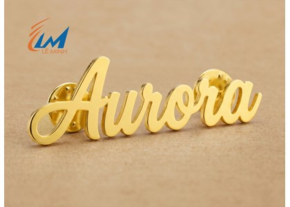 Huy hiệu cắt chữ mạ vàng/bạc