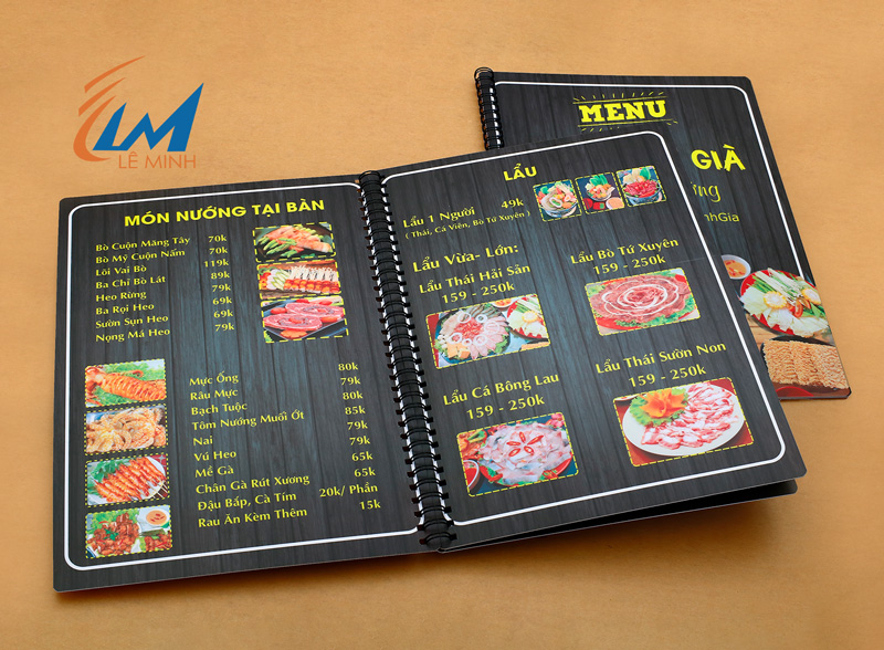 menu nhựa