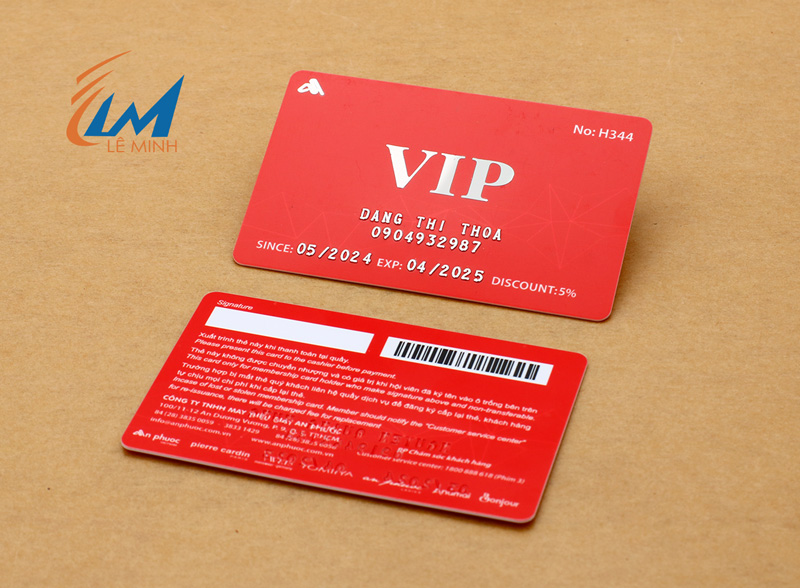 member card dập nổi ép kim