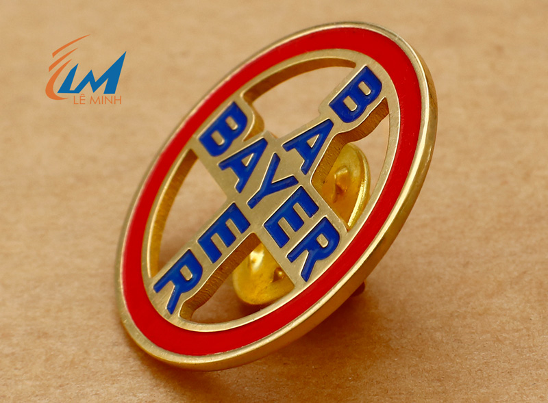 pin đeo áo đồng ăn mòn mạ vàng